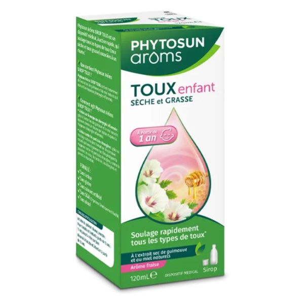 PHYTOSUN AROMS Sirop Enfant Toux Sèche et Grasse Dès 1 An - Soulage Rapidement - 120ml