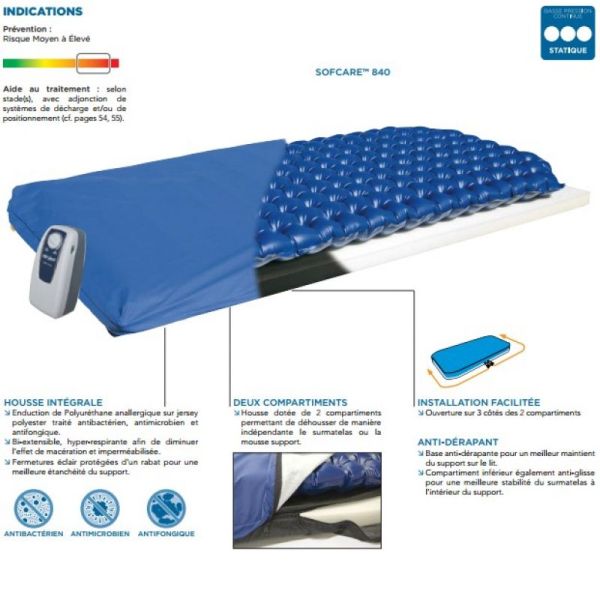 Système SOFCARE 840 - Surmatelas à Air Statique Auto Régulé - Classe 2 - O1529* - ORKYN SYSTAM