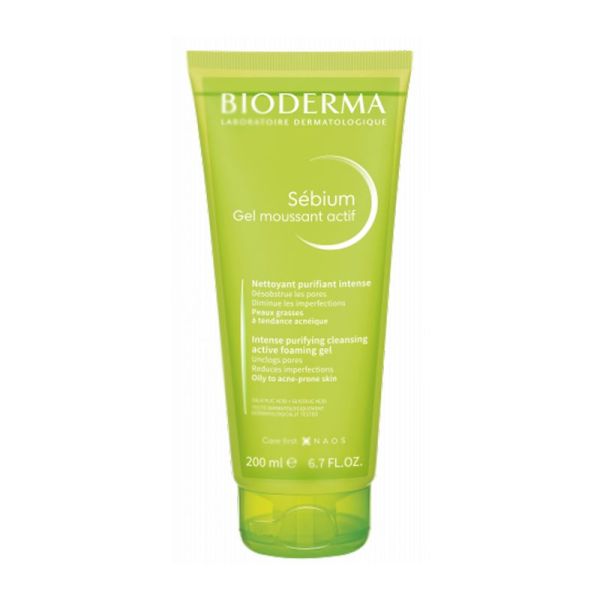 BIODERMA Sébium Gel Moussant Actif 200ml - Peaux grasses à Tendance Acnéique