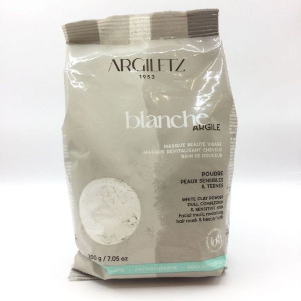 ARGILETZ Argile Blanche Ultra Ventilée 200g, Peaux Ternes - Bain, Soin Visage, Corps, Cheveux