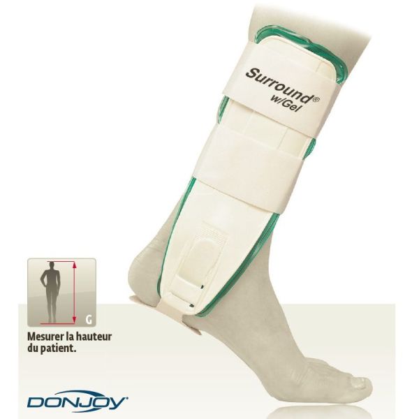 DONJOY GEL (Cryothérapie) Attelle de Cheville - Orthèse Stabilisatrice Bilatérale pour Entorse de St