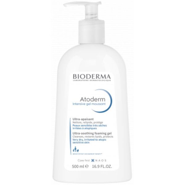 BIODERMA Atoderm Intensive Gel Moussant 500ml - Nettoyant Surgras Peaux Sensibles