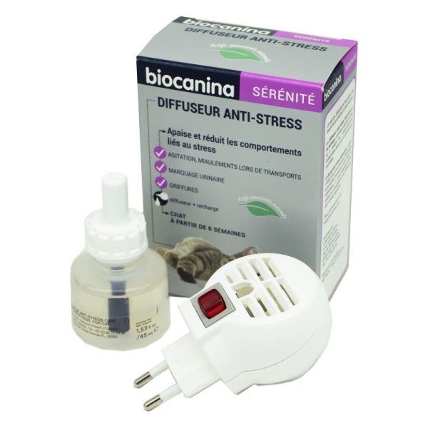 BIOCANINA SERENITE Diffuseur Anti-Stress Chat + Recharge 45ml