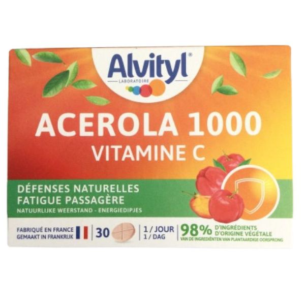 Acérola 1000 vitamine C défenses naturelles 30 comprimés