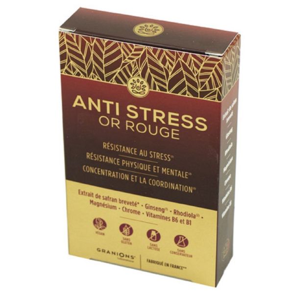 ANTI-STRESS Or Rouge 15 Comprimés - Résistance au Stress, Concentration, Coordination