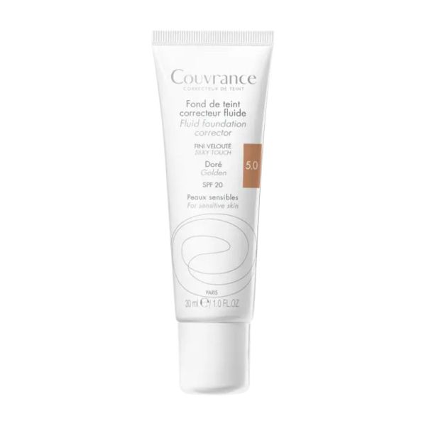 AVENE COUVRANCE Fond de Teint 5.0 Doré SPF20 Fluide Correcteur - T/30ml