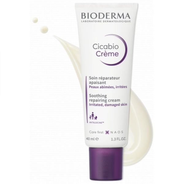 BIODERMA Cicabio Crème 40ml - Crème Réparatrice Apaisante à l' Antalginice - Peaux Abîmées Irritées