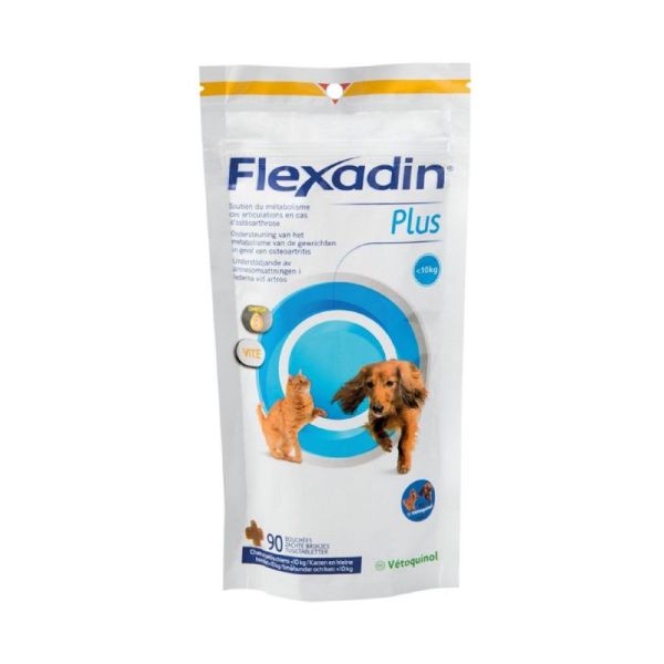 FLEXADIN PLUS 90 Bouchées - Chats et Petits Chiens -10kg - Articulations en Cas d' Ostéoarthrose