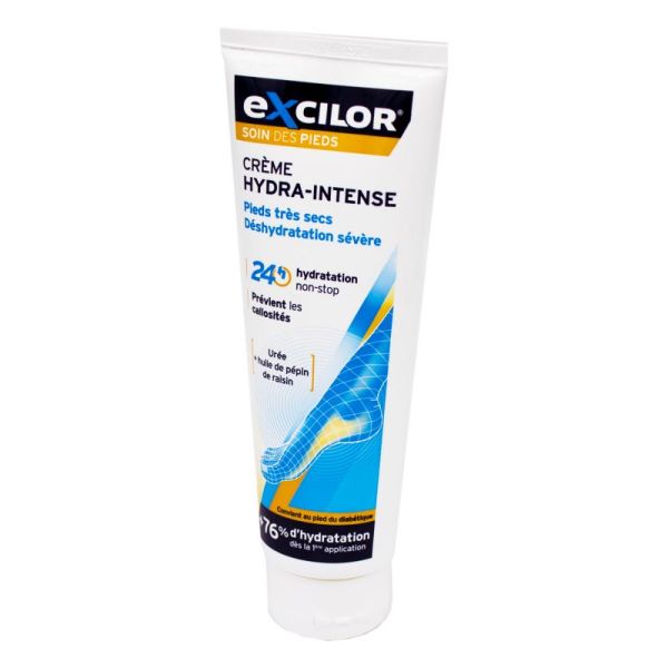 EXCILOR Soin des Pieds Crème Hydra Intense - Pieds très Secs, Déshydratation Sévère - T/125ml