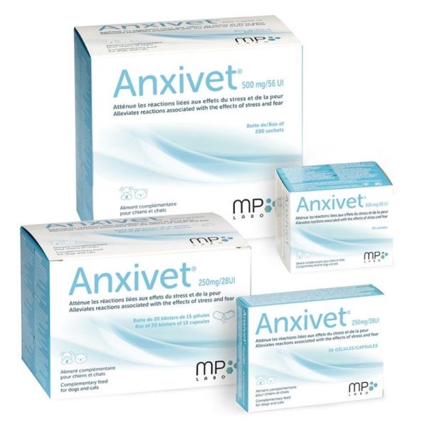 ANXIVET 500mg 56Ul 200 Sachets - Stress, Peur - Chat, Chien