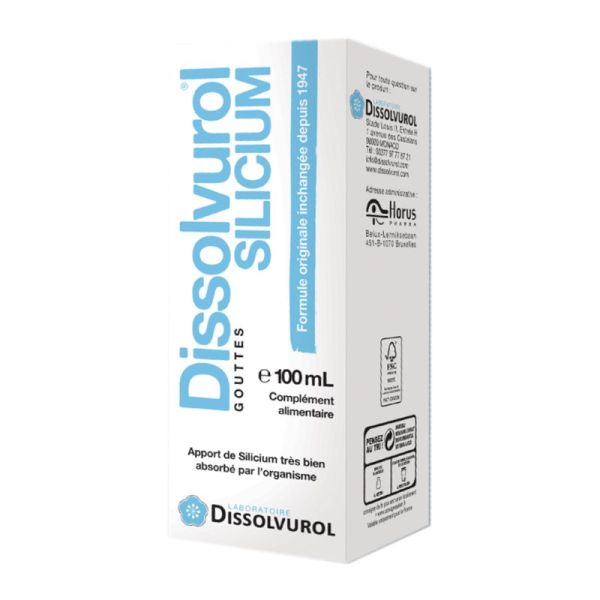 DISSOLVUROL SILICIUM Gouttes - Complément Alimentaire à l' Acide Orthosilicique Apportant du Siliciu