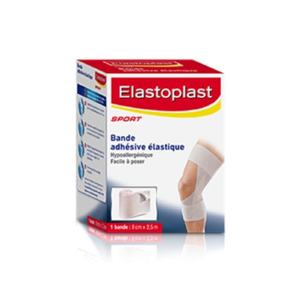 ELASTOPLAST SPORT Bande Adhésive Elastique 8 cm x 2.5 m - 1 Unité
