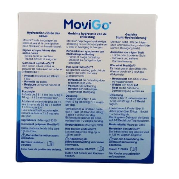 MOVIGO - SOULAGER LES SELLES DURES ET LA CONSTIPATION - POUDRE - 20 SACHETS