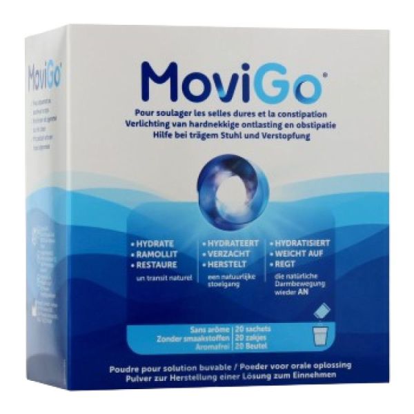 MOVIGO - SOULAGER LES SELLES DURES ET LA CONSTIPATION - POUDRE - 20 SACHETS