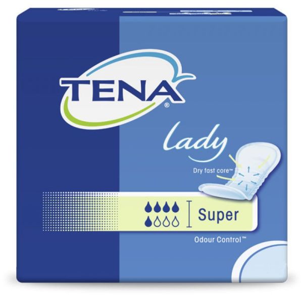 TENA LADY Super Serviettes - Protection Anatomique Absorbante Adhésive pour Fuites Urinaire Légères
