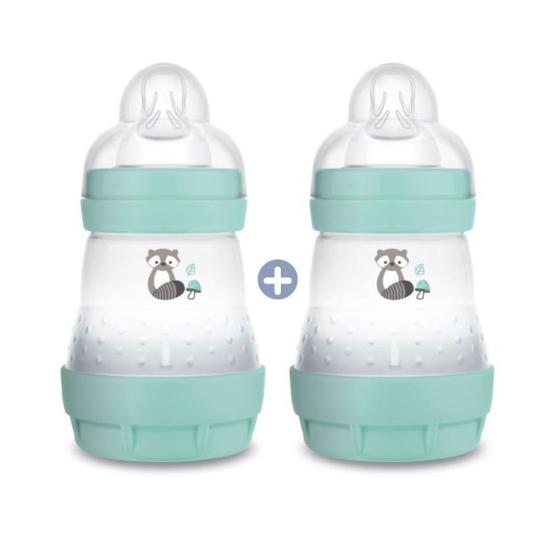 MAM 2 Biberons Easy Start Anti Colique 160ml Aqua - 0 Mois et +