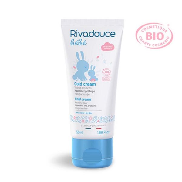 RIVADOUCE BEBE BIO Cold Cream 50ml - Peau Très Sèche Visage et Corps du Nourrisson