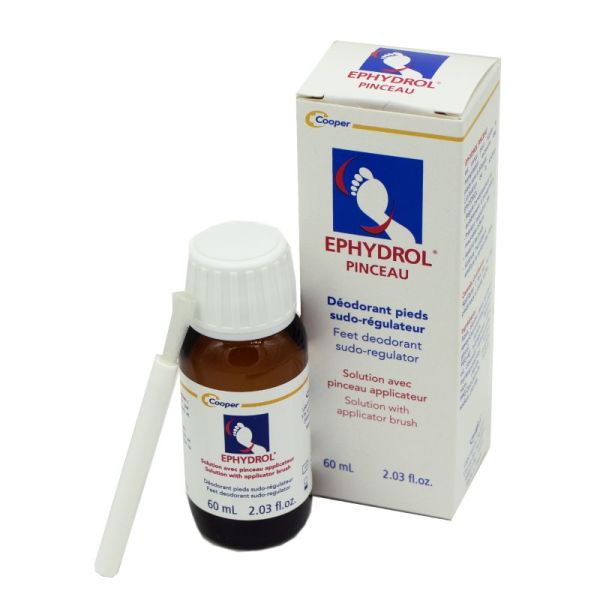 EPHYDROL Pinceau Solution Podologique Déodorante 60ml - Déodorant Pieds Sudo Régulateur