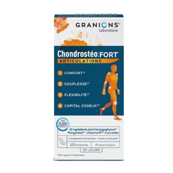 CHONDROSTEO+ FORT Articulations - Bte/120 Comprimés - Complément Alimentaire Action Ultra Renforcée