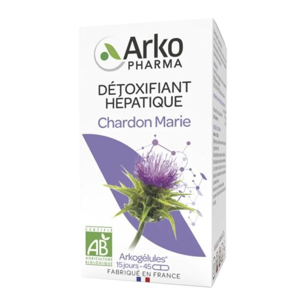 ARKOGELULES BIO Chardon Marie 27mg de Silymarine Bte/45 - Détoxifiant Hépatique