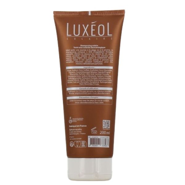 LUXEOL - SHAMPOOING SOLAIRE - ELIMINE SEL,SABLE,CHLORE - TOUS TYPES DE CHEVEUX