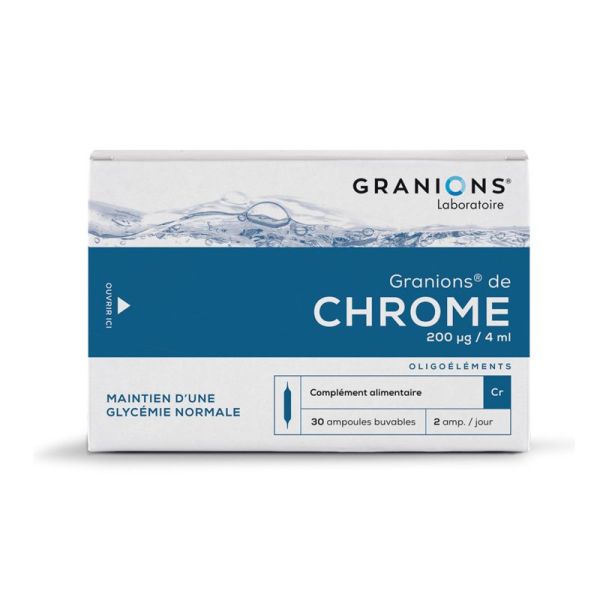 GRANIONS DE CHROME 200µg/j Oligo Elément - Compléments Alimentaire pour le Maintien d' une Glycémie