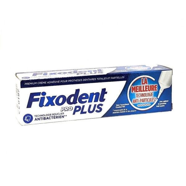 FIXODENT Pro Plus Soin Anti Particules 40g - Crème Adhésive pour Prothèses Dentaires