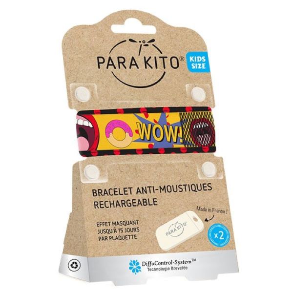 PARAKITO KIDS Bracelet POP ART - Bracelet Anti Moustiques Rechargeable - Enfant de 3 à 7 Ans - Bte/1