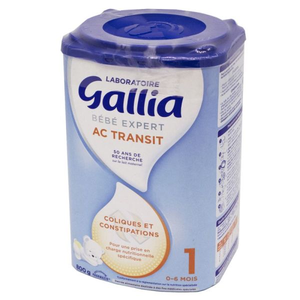 GALLIA Bébé Expert AC1 Transit Bte/800g - Lait en Poudre Anti Coliques  Nourrissons de 0 à 6 mois