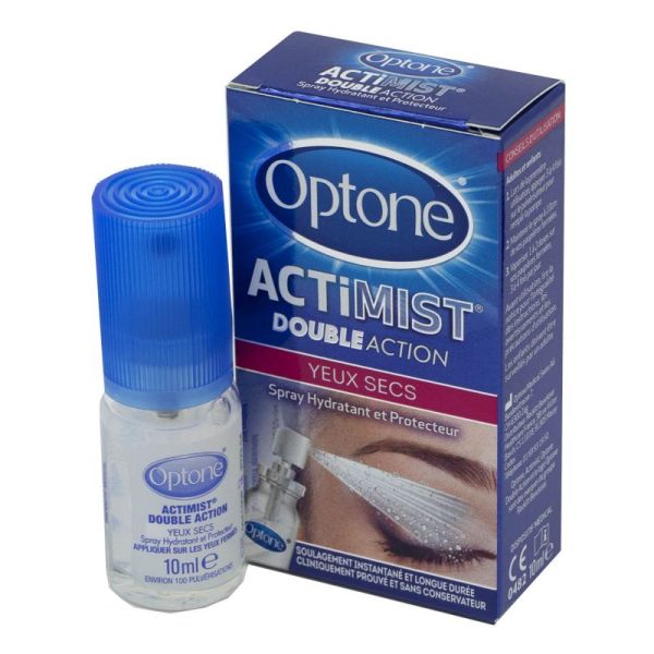 OPTONE ActiMist Double Action Yeux Secs Spray/10ml - Hydratant et Protecteur