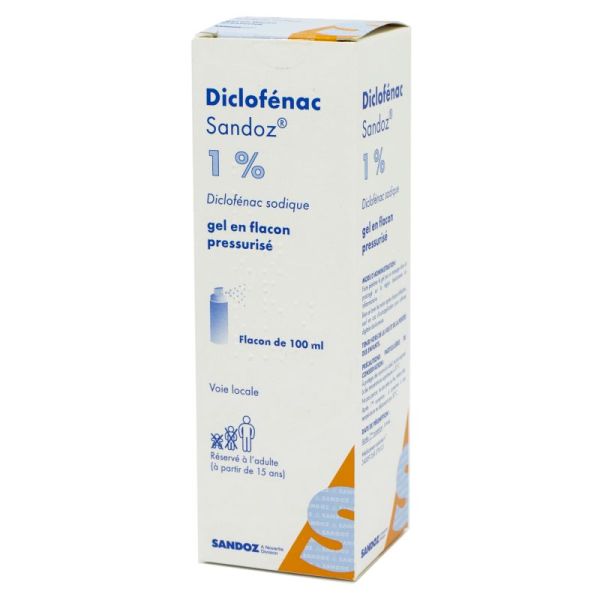 Diclofenac Sandoz 1 %, gel - Flacon pressurisé 100 ml