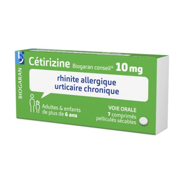 Cétirizine Biogaran conseil® 10 mg - 7 comprimés sécables