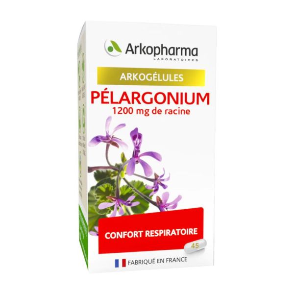 ARKOGELULES Pélargonium 1200mg de Racine - Bte/45 - Confort Respiratoire