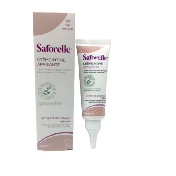 SAFORELLE Crème Apaisante Intime 40ml - Apaise Immédiatement les Irritations Intimes - Bardane