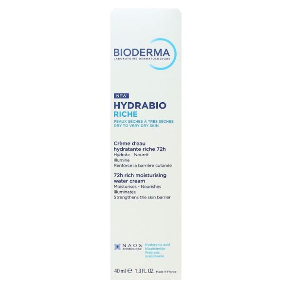 BIODERMA Hydrabio Riche Crème d'eau hydratante riche 72h 40ml