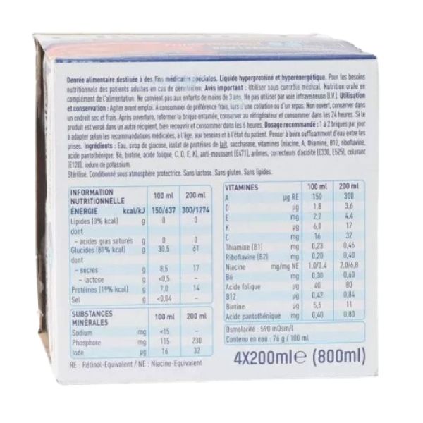 Nestlé Clinutren - Ultra fruity - saveur Fruits rouges - 4 x 200 ml