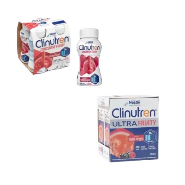 Nestlé Clinutren - Ultra fruity - saveur Fruits rouges - 4 x 200 ml