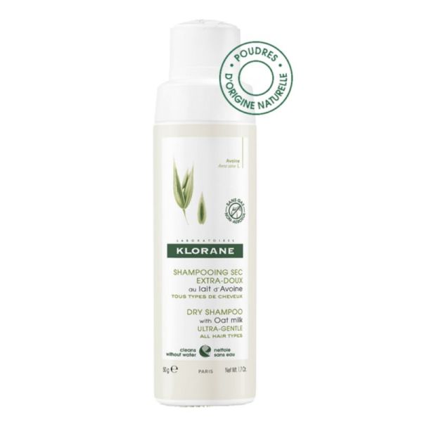 KLORANE SHAMPOOING SEC au Lait d' Avoine - Usage fréquent - Sans gaz 50g - 3282770200904