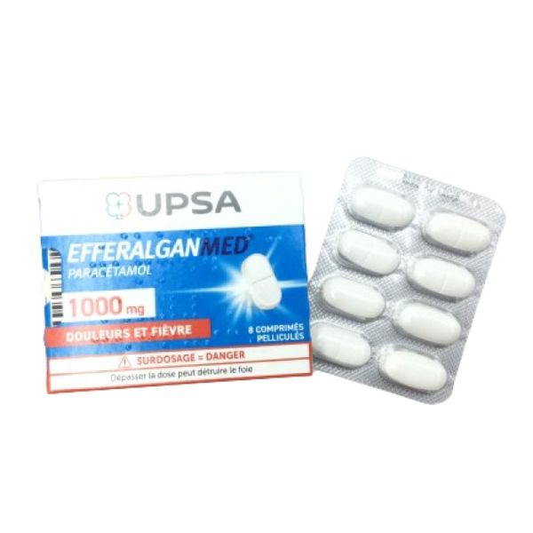 Efferalgan 1000 mg, 8 comprimés pelliculés