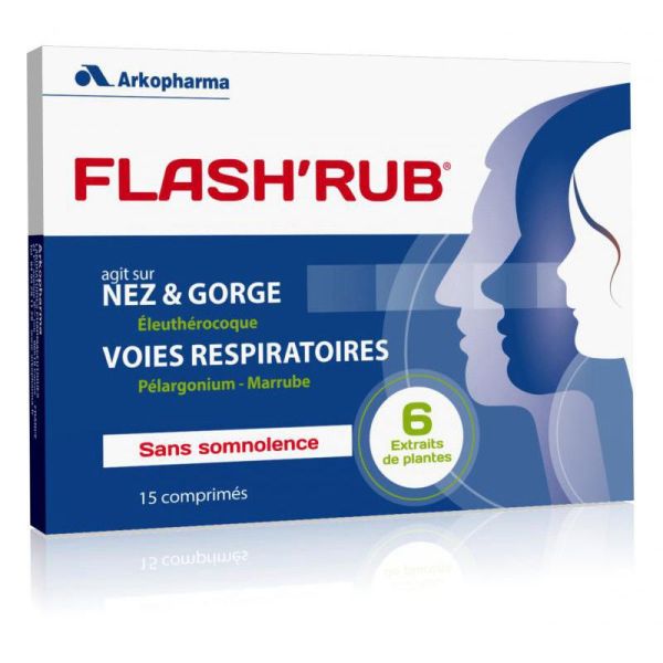 FLASH RUB Comprimés - Complément Alimentaire Agissant sur la Sphère ORL (Voies Respiratoires, Nez, G