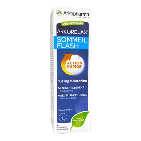 ARKORELAX SOMMEIL FLASH Spray Sublingual 20ml - 1.9mg Mélatonine - Action Rapide