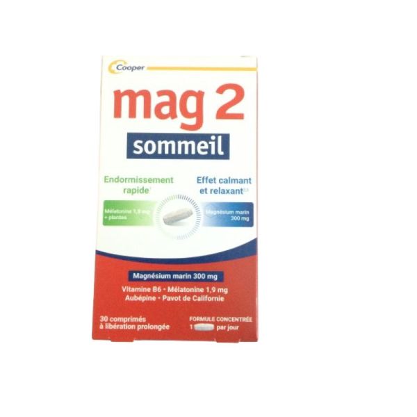 MAG 2 SOMMEIL 30 Comprimés à Libération Prolongée - Endormissement Rapide, Effet Calmant et Relaxant