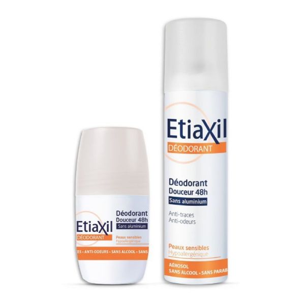 ETIAXIL Déodorant Douceur 48h Aisselles 15ml - Peaux Sensibles