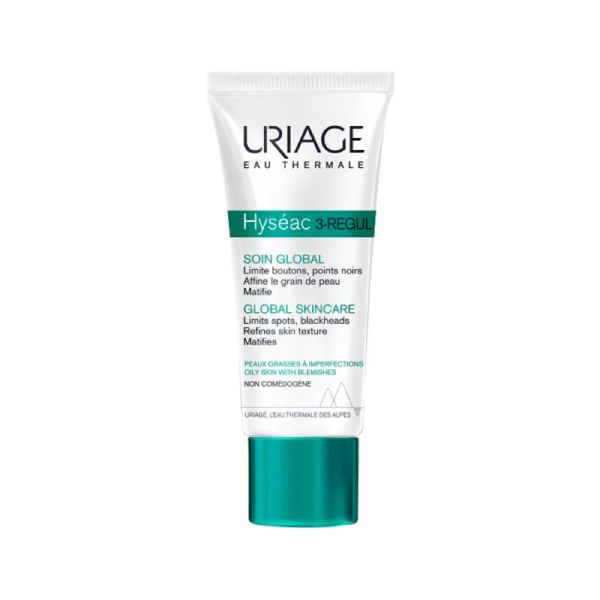 URIAGE Hyséac 3 Regul 40ml - Soin Global Visage Boutons, Points Noirs, Peaux Grasses à Imperfections