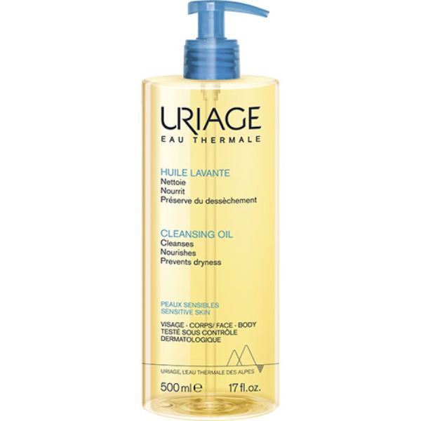 URIAGE Huile Lavante sans Savon 500ml - Toutes Peaux Sensibles - Visage et Corps