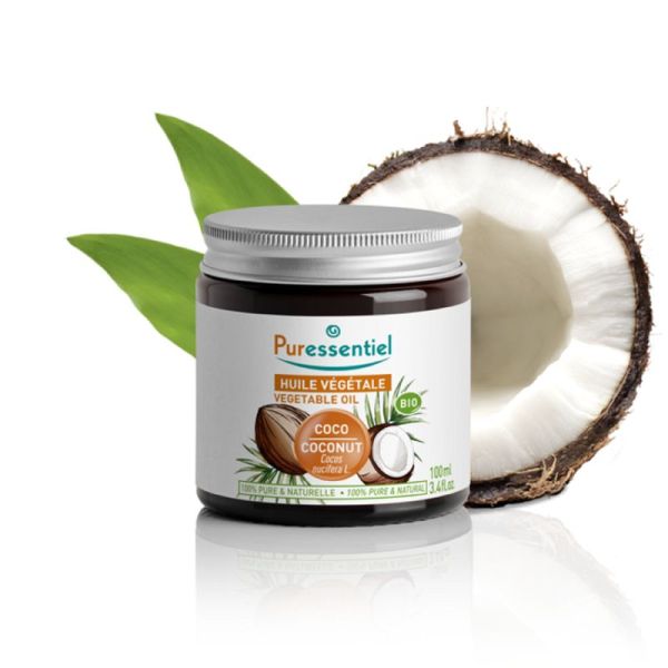 PURESSENTIEL Huile Végétale Bio COCO (Cocos nucifera L.) 100ml - 100% Pure et Naturelle