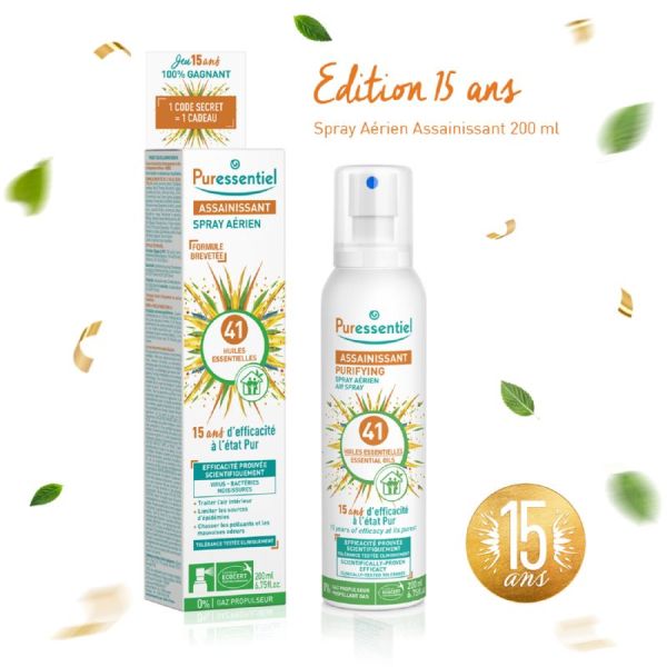 PURESSENTIEL ASSAINISSANT Spray Aérien 200ml Edition 15 Ans - Aux 41 Huiles Essentielles