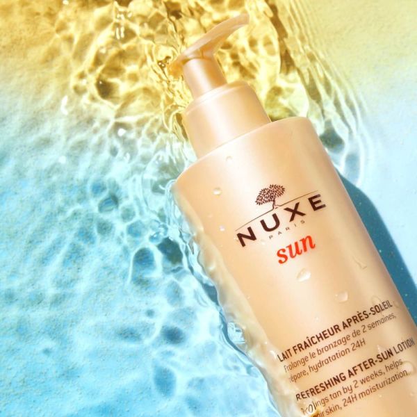 NUXE SUN Lait Fraîcheur Après Soleil 400ml - Visage et Corps - Prolonge le Bronzage de 2 Semaines