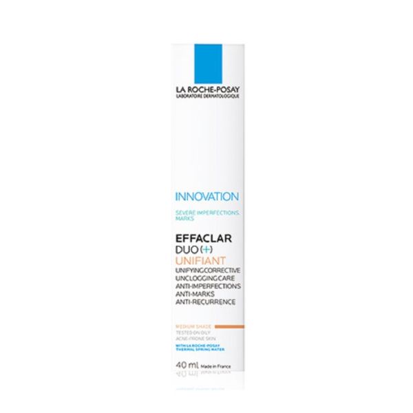EFFACLAR Duo+ Unifiant 40ml - Soin Teinté Anti Imperfections Désincrustant, Anti Marques