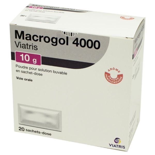 Macrogol 4000 Viatris poudre pour solution buvable10g Bte/20